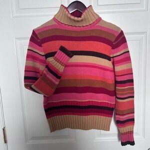Relativity Women's Medium Striped Turtleneck Sweater - Retro 70s Earth Tones